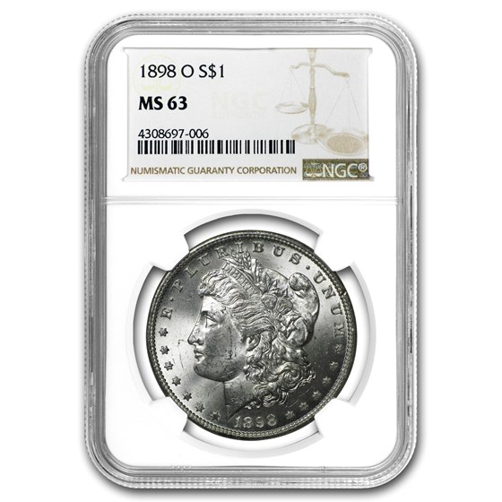 1898-O Morgan Dollar MS-63 NGC 1898-O Morgan Dollar MS-63 NGC